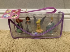 Disney Store 4 Princess Figurines Play Set In Tote Vintage NWT Toys Collectible