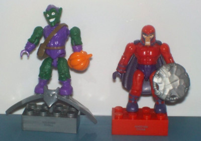 Mega Blocks Marvel - Series 1 Ultra Rare Green Goblin & Series 3 Magneto figures