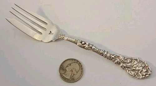 Versailles by Gorham Sterling Silver SALAD Fork Figural CHERUBS GRAPES ANTIQUE
