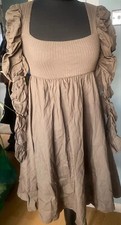 Zara Women's Size Small Mini Dress Long Sleeve A-line Brown Size Small BNWT
