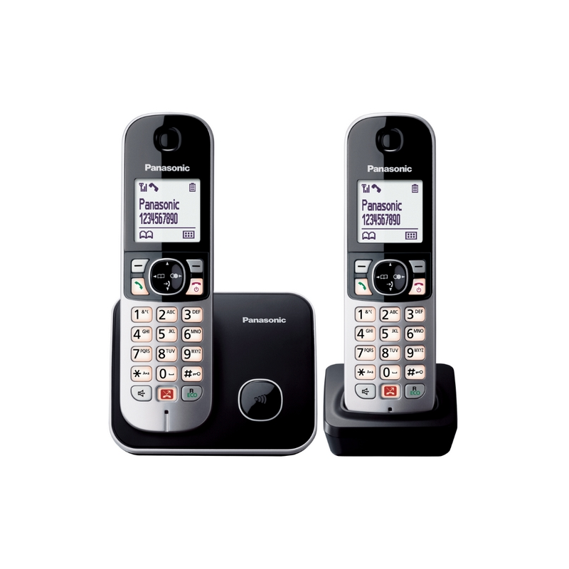 ⭐CORDLESS PANASONIC KX-TG6852JTB TELEFONO DECT IDENTIFICATORE DI CHIAMATA NERO