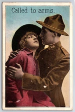 Postcard WWI Called to Arms Soldier Lovers Series 570A  Military