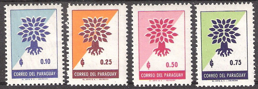 Paraguay 1961 World Refugee Year Uprooted Tree MNH (SC# 619-622)