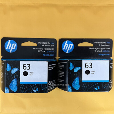 2 Black HP 63 Genuine Ink Cartridges 889894915986 | eBay 