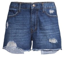 New No Boundaries Juniors Elastic Back Denim Shorts Size 13