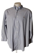 Ralph Lauren Shirt Adult Mens Size 17-34 Yarmouth Cotton Long Sleeve Button Up