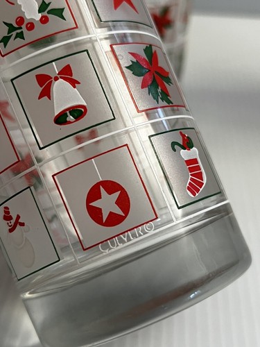 Vintage (4) Culver Christmas Potpourri High Ball Tumblers 15oz Bar Glasses Nice! - Picture 6 of 13