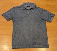 Men's GIMO'S Cotton Knit Short-Sleeve Polo Shirt Blue Italy -  XL (HAS HOLE)