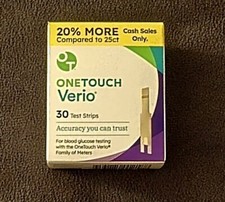One Touch Verio Glucose Test Strips X 30 Strips - Exp. 08/2026