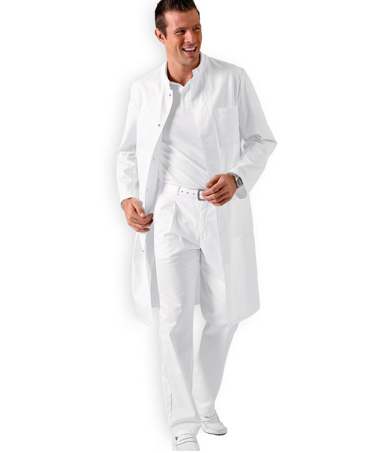 Image Mens Doctors Coat Lab Dentist Heathcare Medical Warehouse Cotton Laboratory Spa