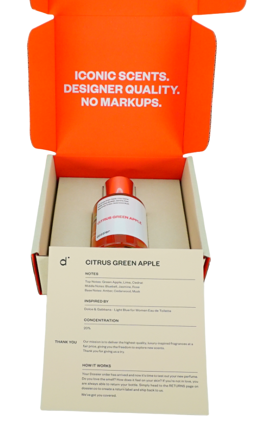 Dossier Citrus Green Apple Perfume Eau de Parfum Fragrance Vegan