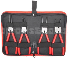 4pcs Heavy Duty 7" Circlip Plier Snap Ring Plier External Internal Kit w/ Pouch