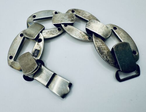 Vintage Taxco mexikanisches Sterlingsilber Gliederarmband - Bild 5 von 6