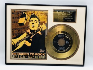 Elvis Presley 1954 14k Gold Plated Framed Matted Record That S All Right Coa Ebay