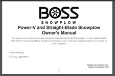 Boss Power-v And Straight-blade Snowplow Owners Manual 2016 80 Pages
