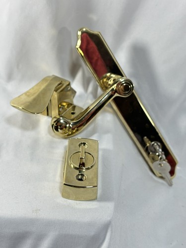 Storm Door Latch & Lock Keyed Brass Deadbolt