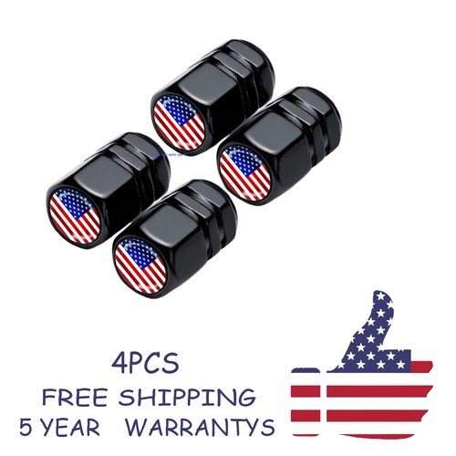 4x USA Flagge Metall Ventilschaft Reifen Kappe Blenden für Auto Fahrrad LKW Staubschutz