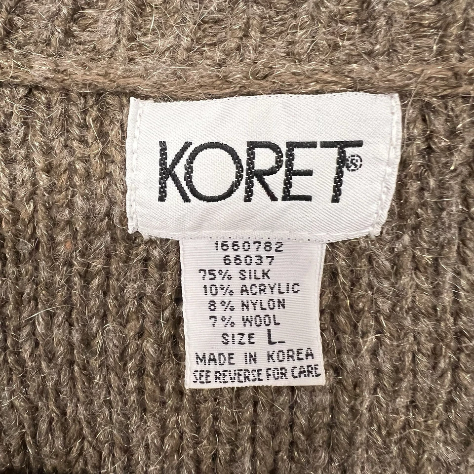 Chaleco Suéter Koret Vintage Para Mujer’s L Bordado Flores Casa Núcleo Mezcla Seda Foto 3 de 4