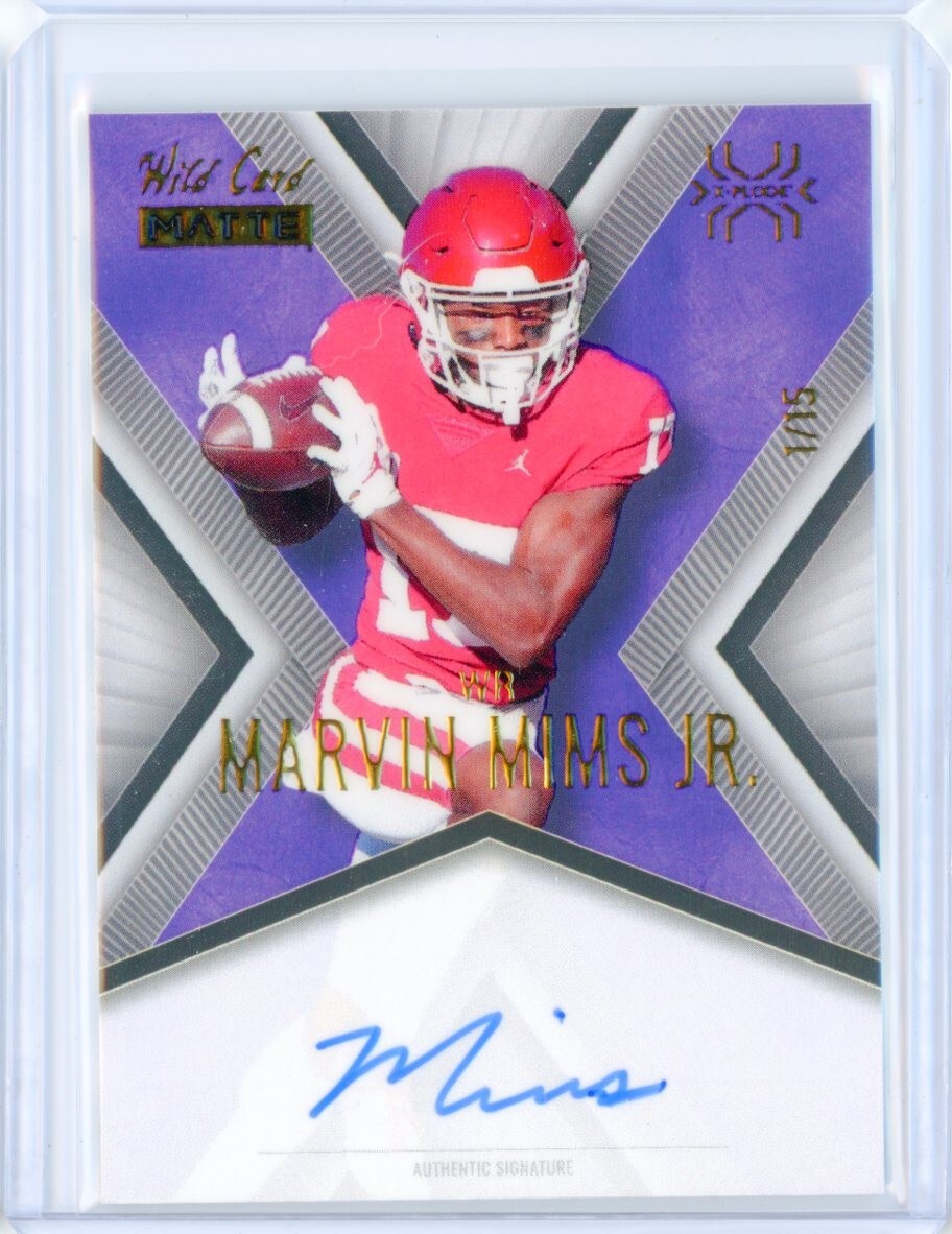 2023 Wild Card Matte MARVIN MIMS JR. On-Card AUTO Autograph RC
