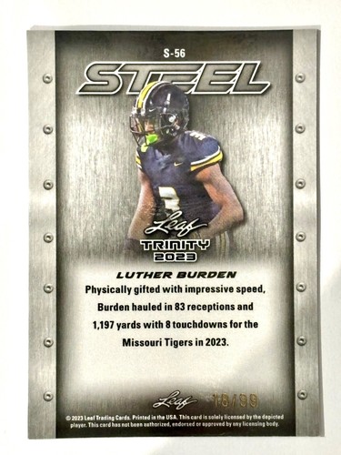 Hoja Trinity Luther Burden 2023 acero púrpura Lazer/99 - Imagen 2 de 2