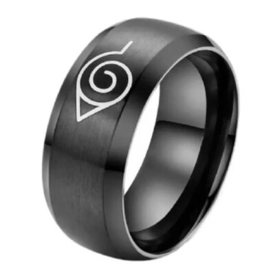 #ad #ad Anime Naruto Ring Black Men Stainless Steel Engagement Couple Rings Band Jewelry $7.99