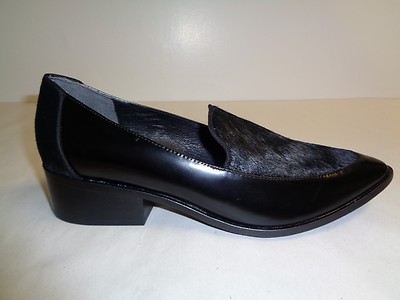 Adrianna Papell Size 7.5 M KANE Black Fur Loafers Oxfords New Womens Shoes