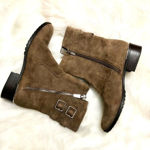 Calvin Klain Damen-Motorradstiefel Wildleder Rasa Größe 7,5 (7) 159 BO2
