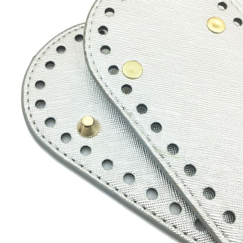 Rectangle Bottom Knitting Synthetic Leather with Hole Bag DIY Crochet Accessory - Picture 2 of 20