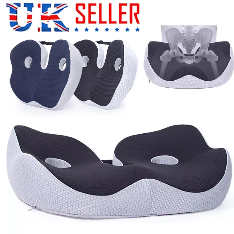 Memory Foam Seat Cushion Car Orthopedic Back Lumbar Tail Bone Coccyx Pain Relief