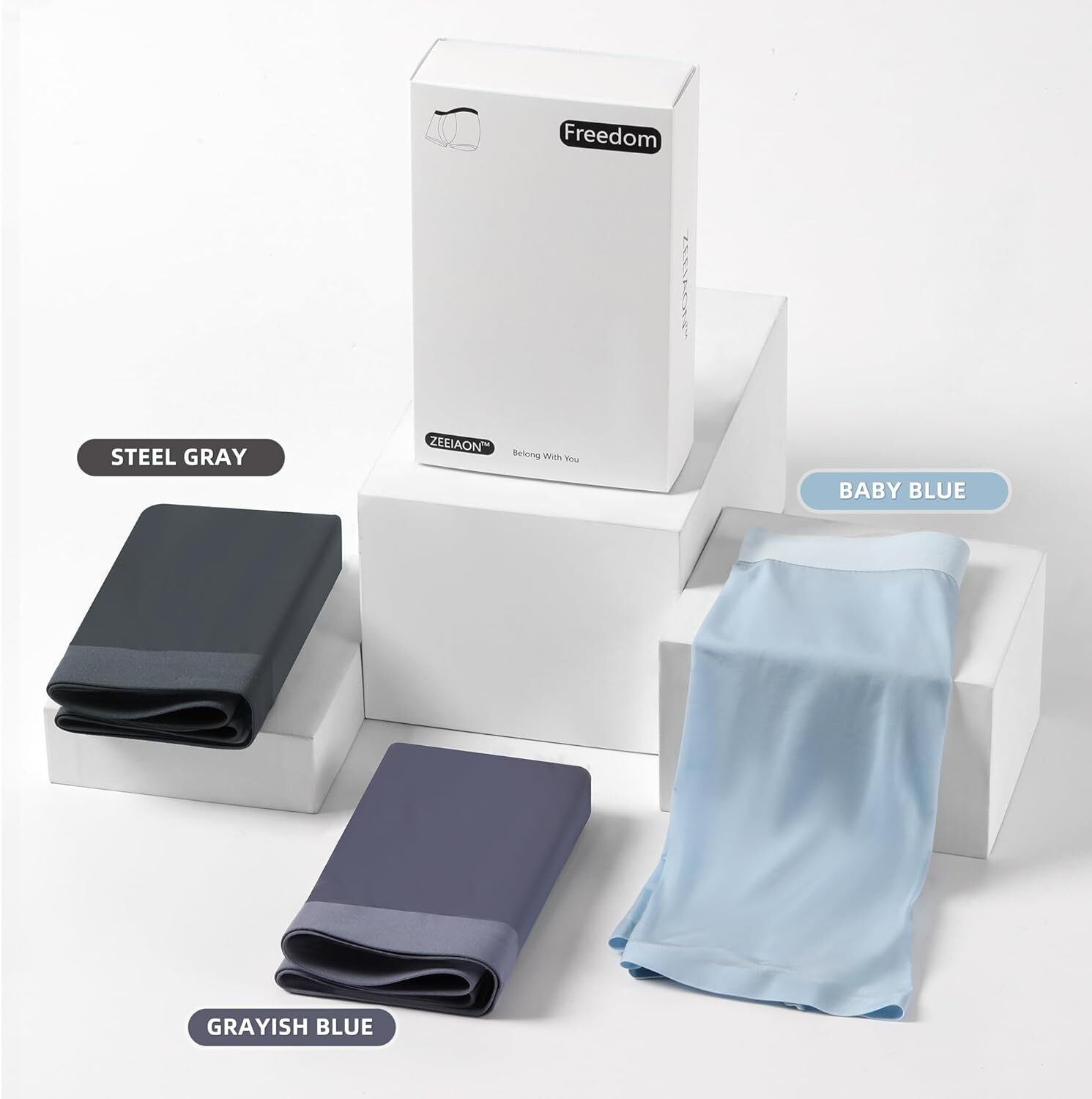 ZEEIAON Men's Underwear Boxer Briefs Ice Silk Viscose Comfortable Cool Seamless eBay