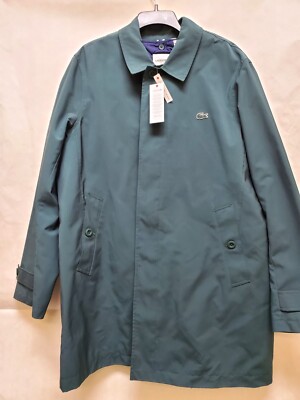 Lacoste Trench OverCoat Men's  54/XL  Water-Repellent Windproof