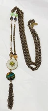 Grandmother’s BUTTONS Tassel Necklace 21 1/4"