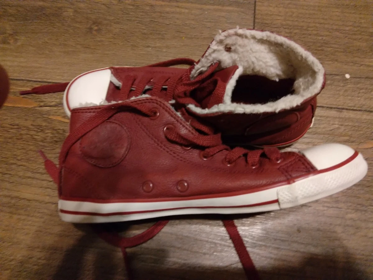 Converse chuck taylor all star faux fur lined leather trainers sales