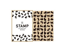 Adorable Cat-Themed Wooden Stamp Set 54 Pieces Free Shipping from Japan