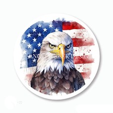 USA FLAG BALD EAGLE ENVELOPE SEALS STICKERS LABELS PATRIOTIC PARTY FAVORS