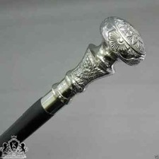 Brass Designer Handle Antique Style Cane Wooden Walking Stick With Compass Gift