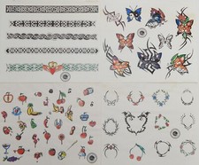 Vintage Tattoo Flash Sheets - Adam Kaplan 1997 - Lot of 4 Sheets
