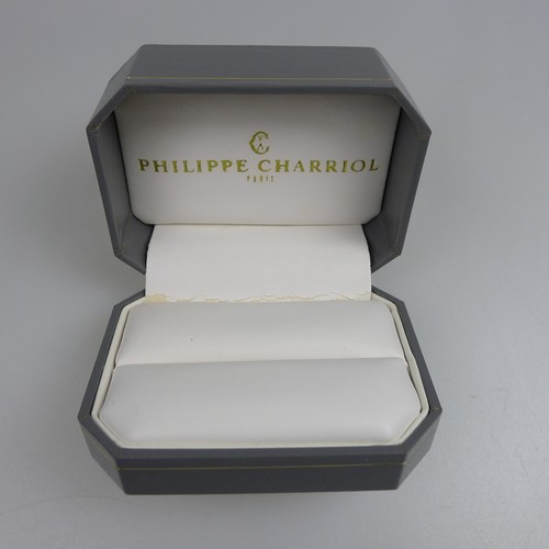 Philippe Charriol Gray Leatherette Ring Box with Outer Box - Picture 3 of 3