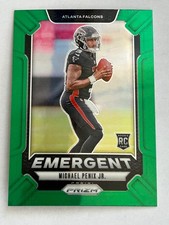 2024 Panini Prizm Michael Penix Jr Emergent Green Prizm rookie football card