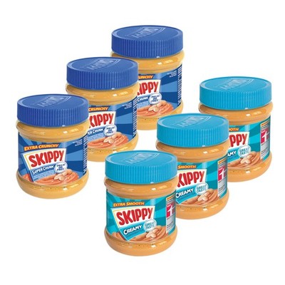 SKIPPY Erdnussbutter Bundle 3x ''Creamy'' 3x ''Super Chunk'' ohne Palmöl 6x 340g