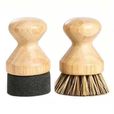Cutting Board Care Brush & Oil Applicator Set, Natural Bamboo Handle with Mix...