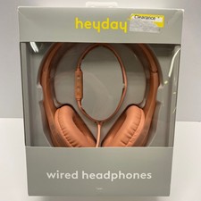 Heyday Wired Headphones Coral Pink On Ear Comfort Fit Microphone Remote