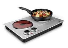 Hot Plate,Dual Infrared Burner, Electric Ceramic Glass Stove,Adjustable Tempe...