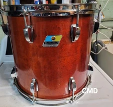 VINTAGE LUDWIG 1980/81 CLASSIC MAPLE 13" TOM DRUM RED MAHOGANY B/O USA 6 PLY