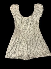 Hollister Women's Floral Puff Short Sleeve Scoop Neck Romper Dress Size L