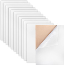 12PCS White Self Adhesive Felt Sheets, Soft Velvet White Felt Sheets with Adhesi