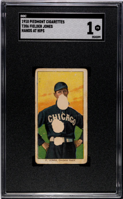 1909 T206 FIELDER JONES NNO POOR PIEDMONT 350 SGC 1 BASEBALL CHICAGO WHITE SOX