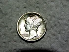 Uncirculated First Year of Issue 1916 Mercury Silver Dime with Full Bands B29