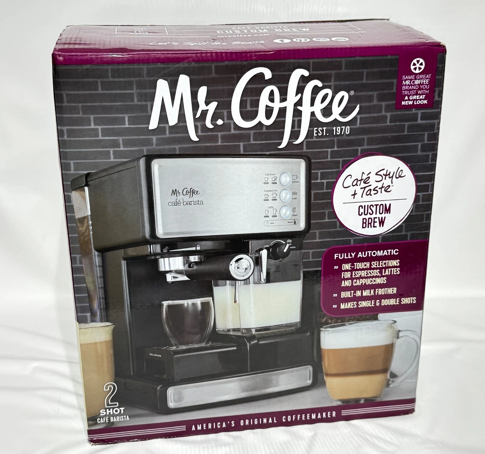 Mr Coffee Cafe Barista Espresso Cappuccino Maker BVMC-ECMP1000 Open Box