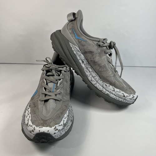 Hoka One One Speedgoat 6 graue Damen-Laufschuhe/Sneaker Größe 8D Weite